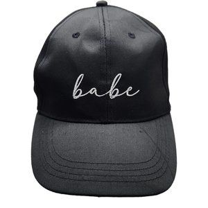 babe Black Adjustable Ball Cap Hook/Loop